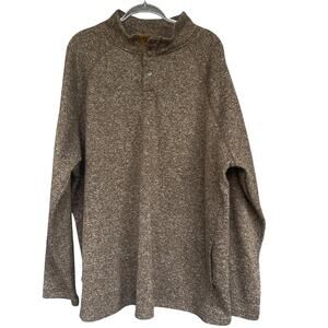 Sonoma Goods For Life Sweater Mens 3XB Brown Heather Snap Mock Neck Pullover